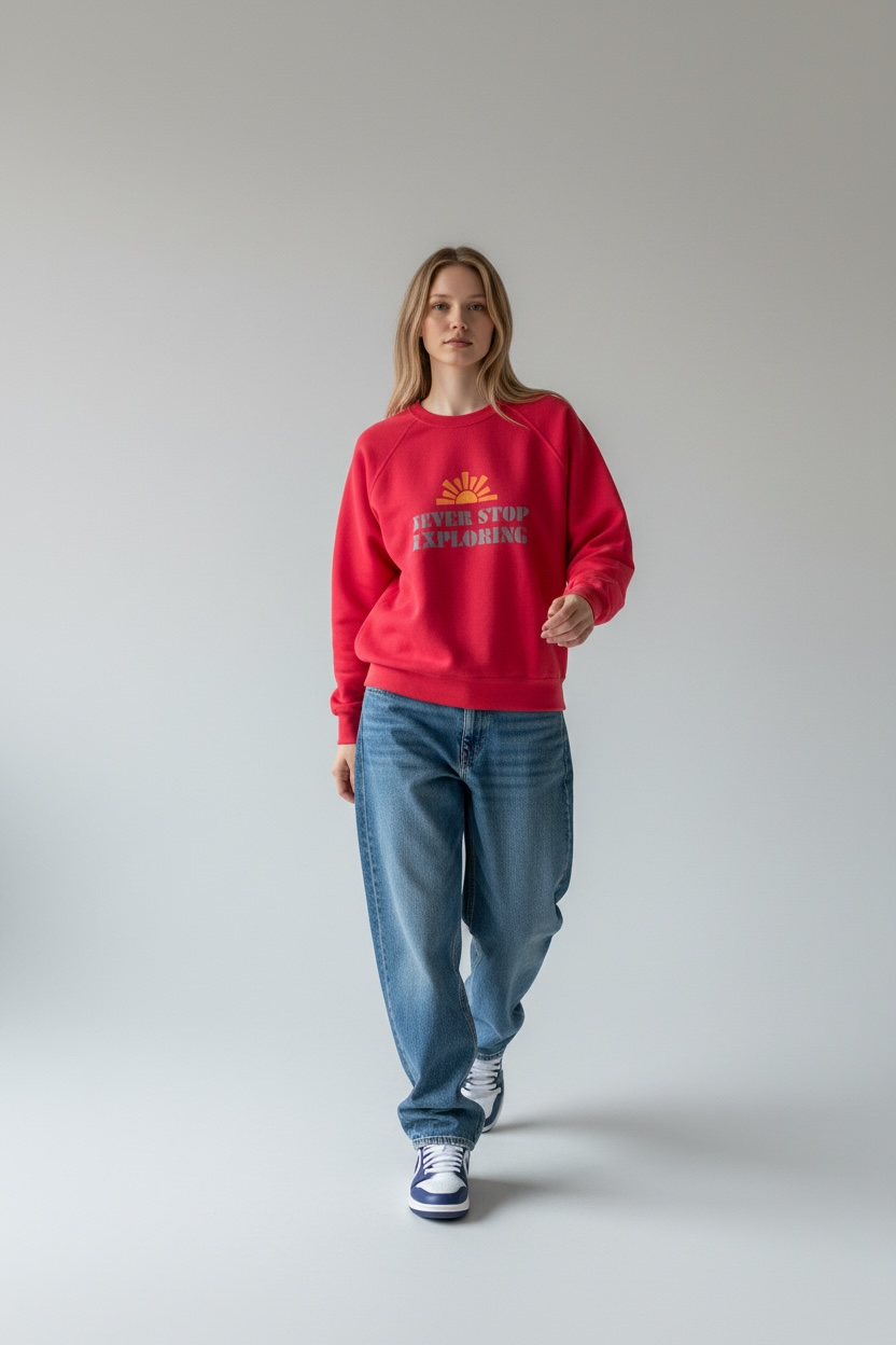 NEVER STOP EXPLORING sweat vintage XXL