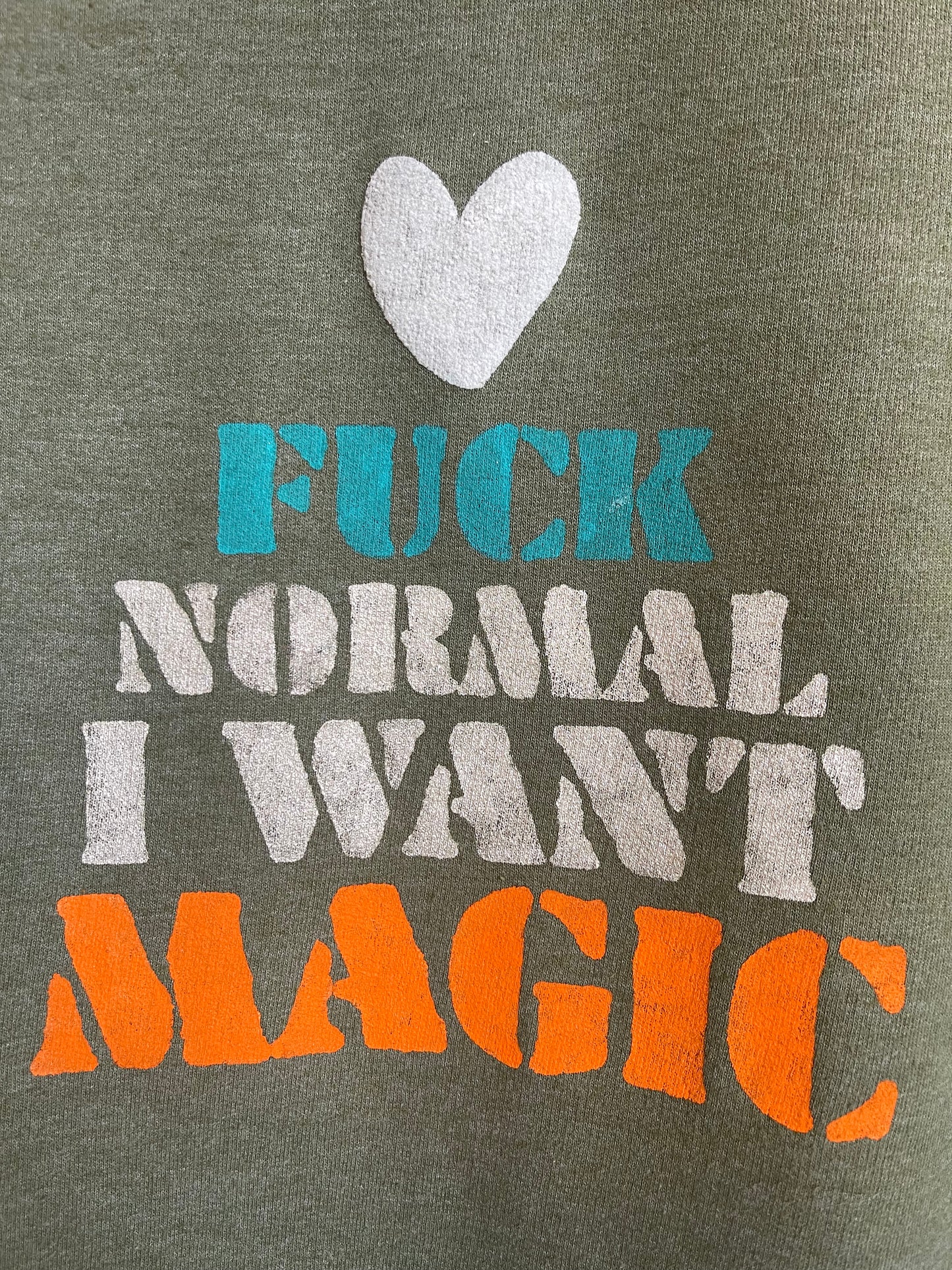 Hoodie zip vintage L/XL "I want magic"