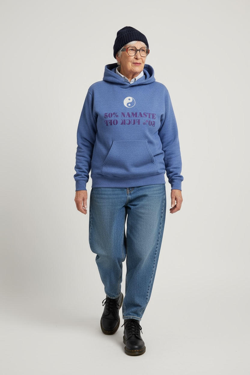 50% NAMASTE hoodie vintage M