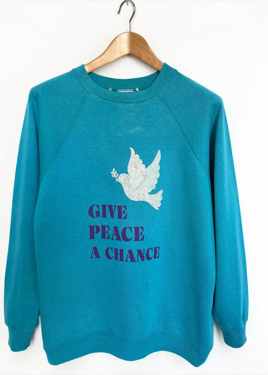 Sweat vintage L "Give peace a chance"