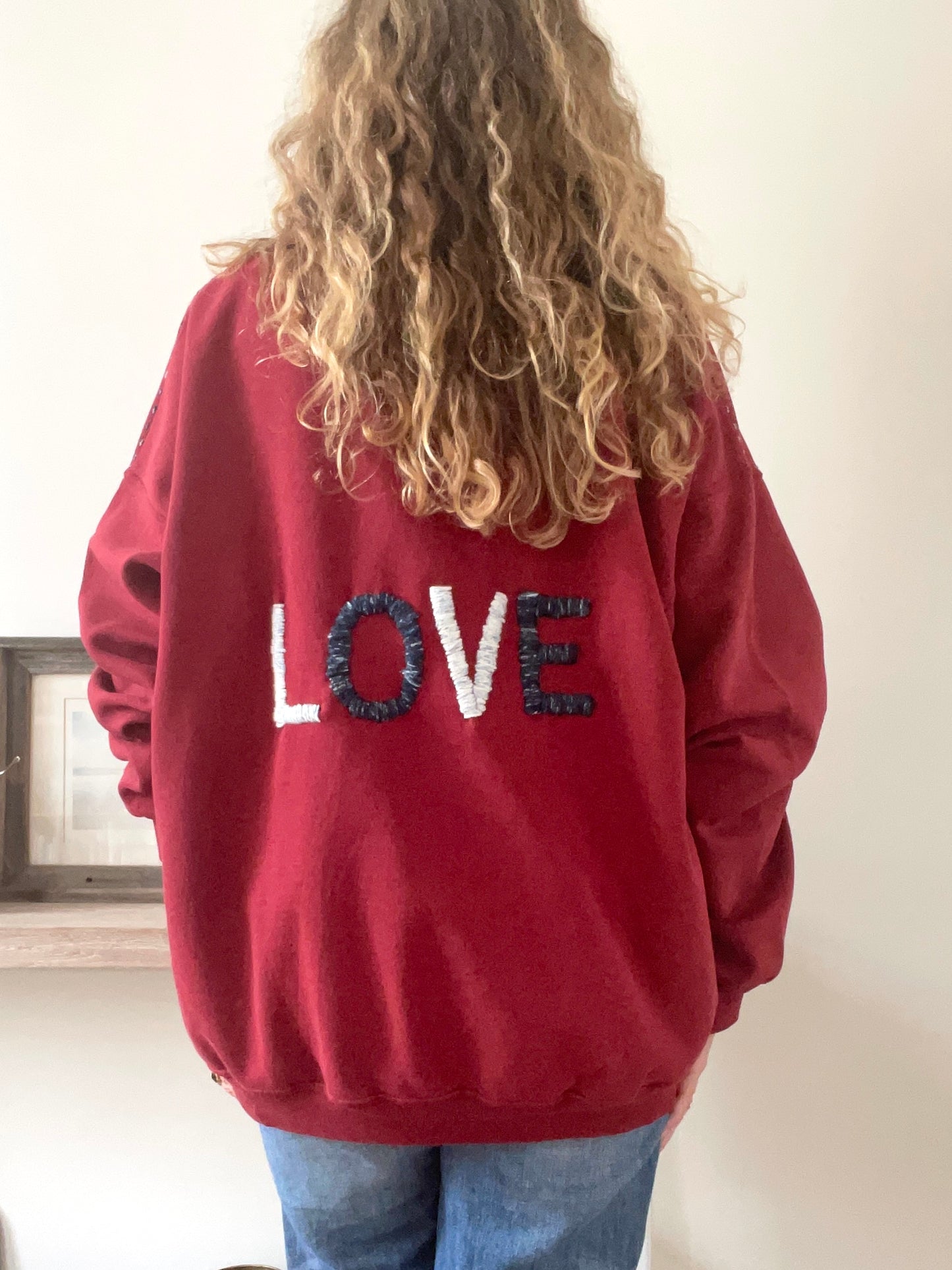 Sweat Oversize Vintage Brodé BIG LOVE XXXL