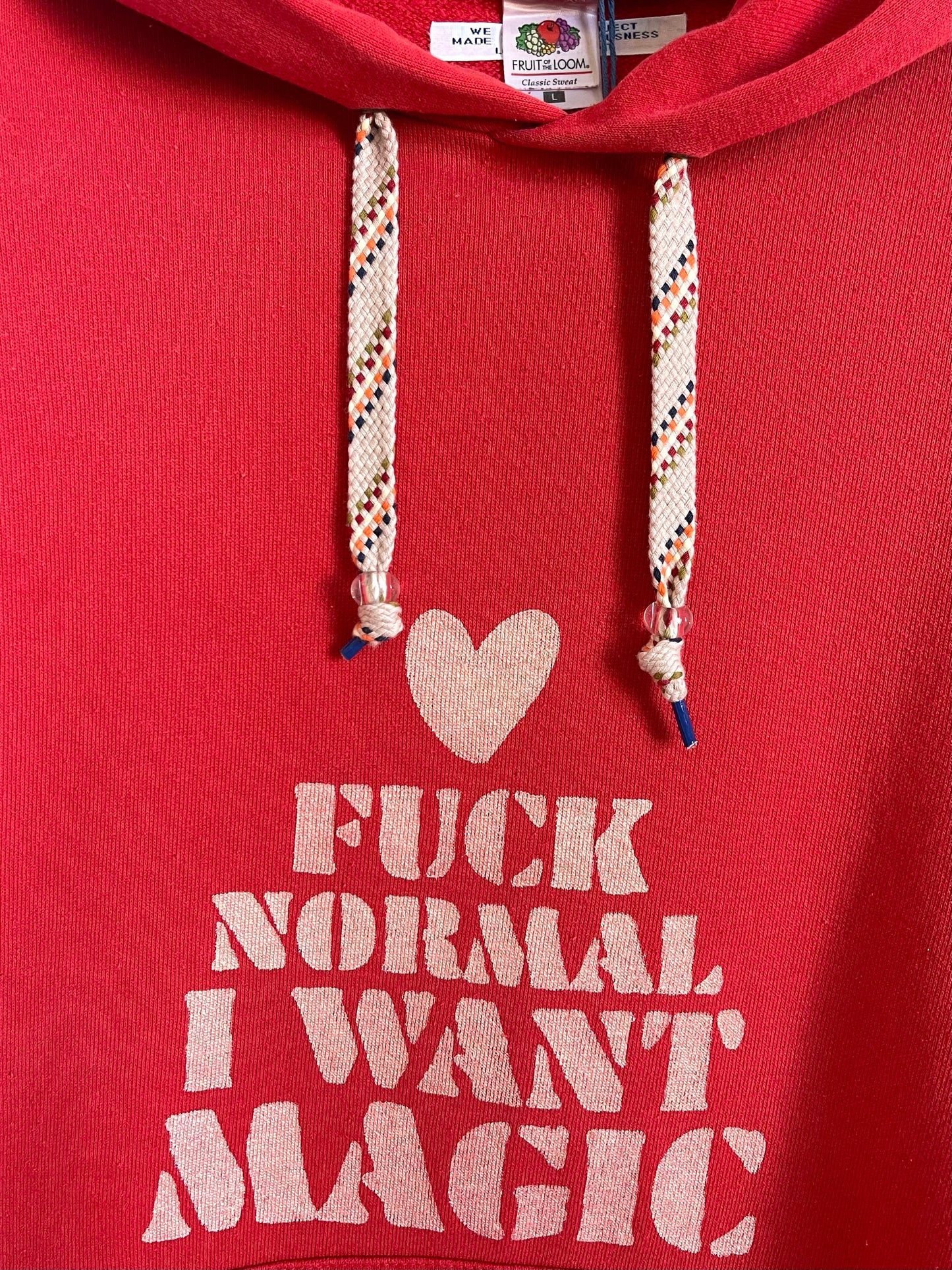 Hoodie vintage L "I want magic"
