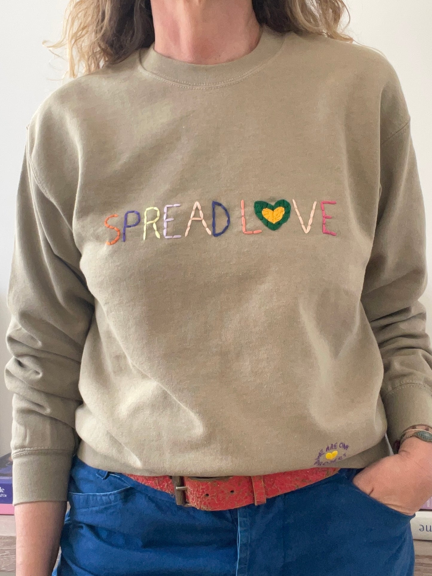 Sweat Vintage Brodé Mantra "Spread Love" M