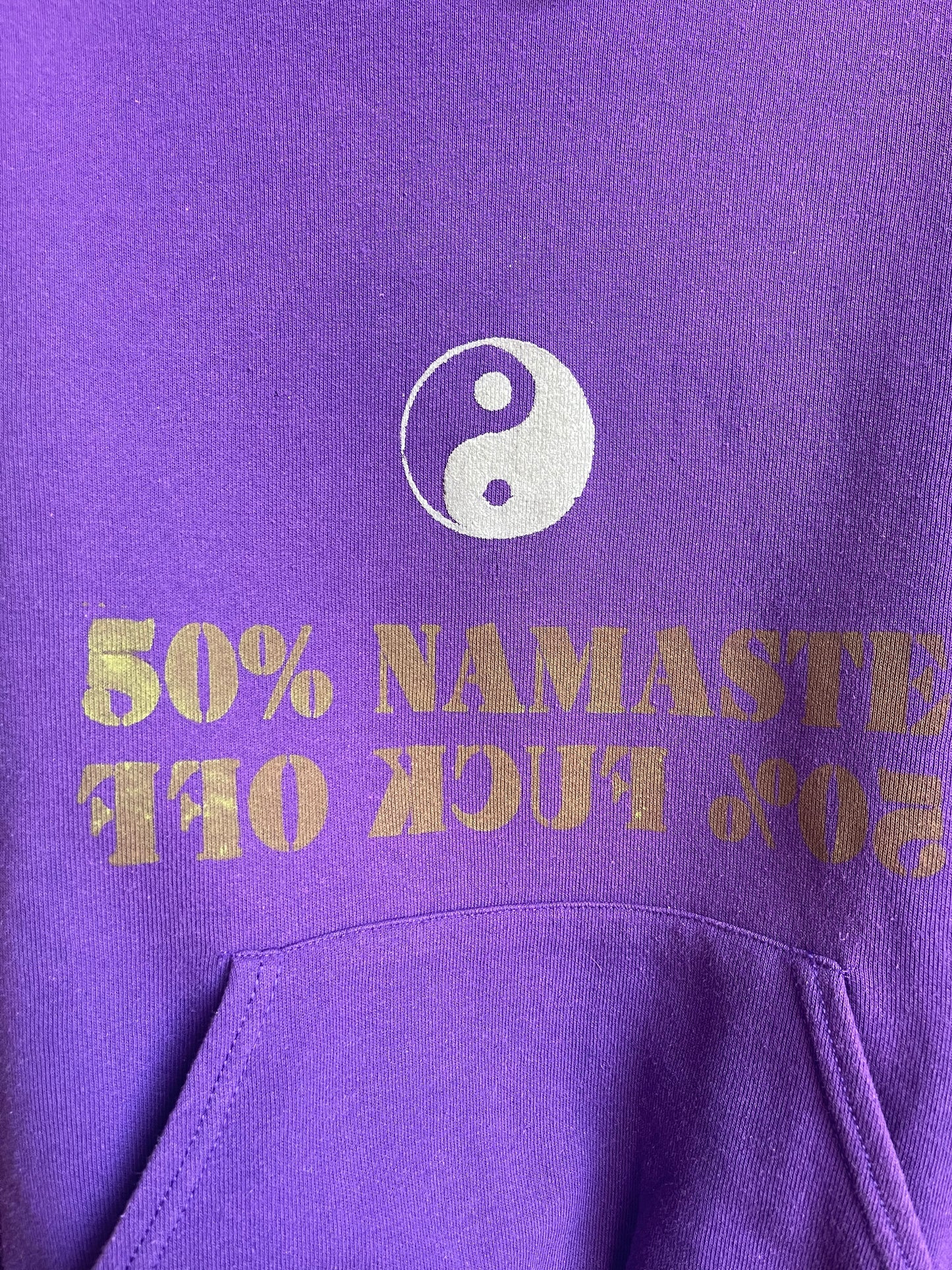 50% NAMASTE hoodie vintage L