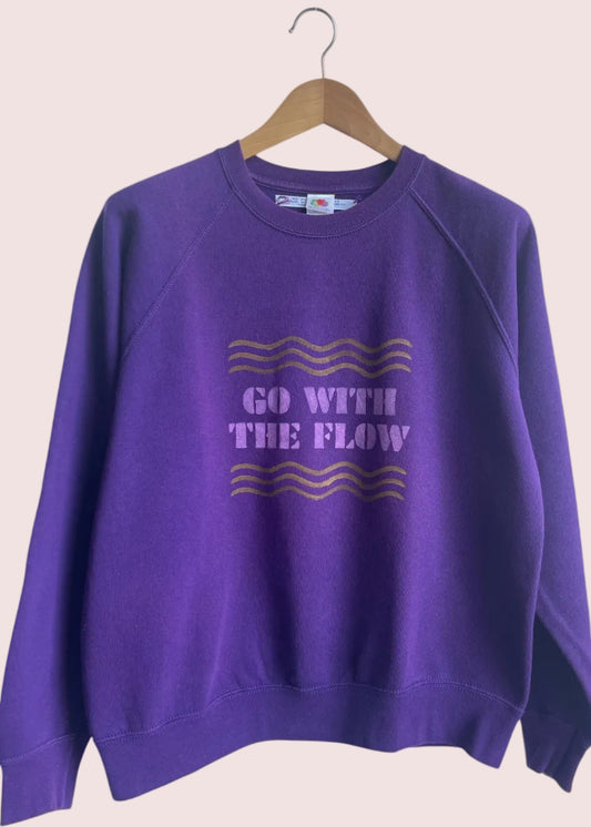 Sweat vintage M "Go with the flow"