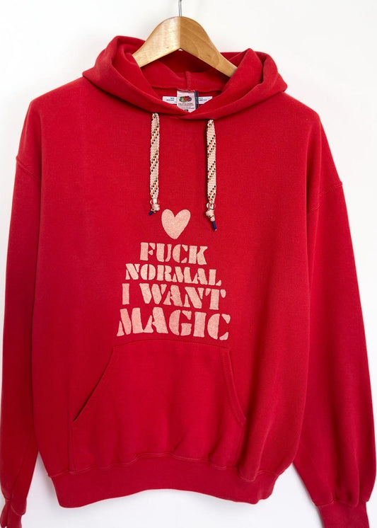 Hoodie vintage L "I want magic"