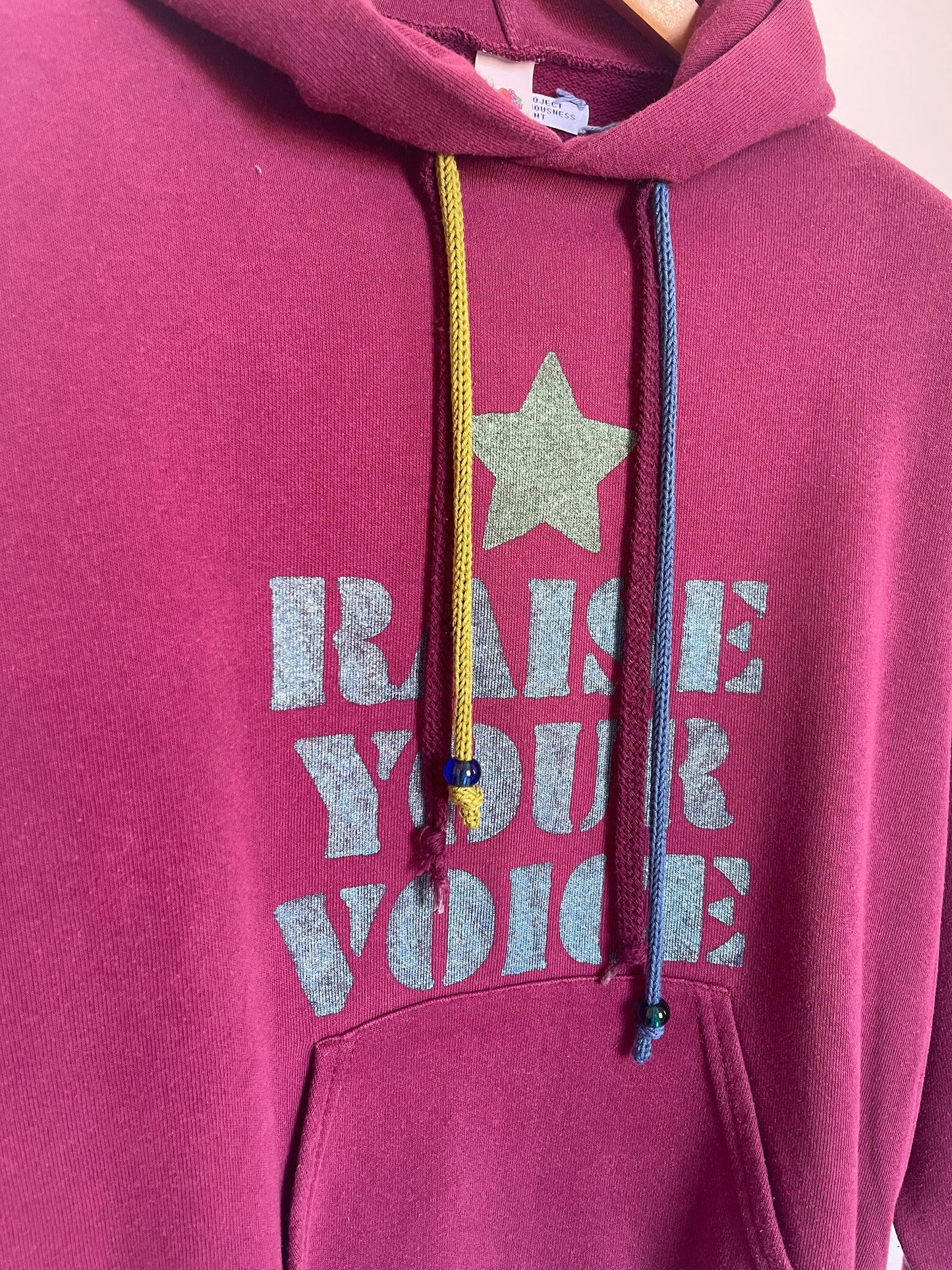 Hoodie vintage M "Raise your voice"