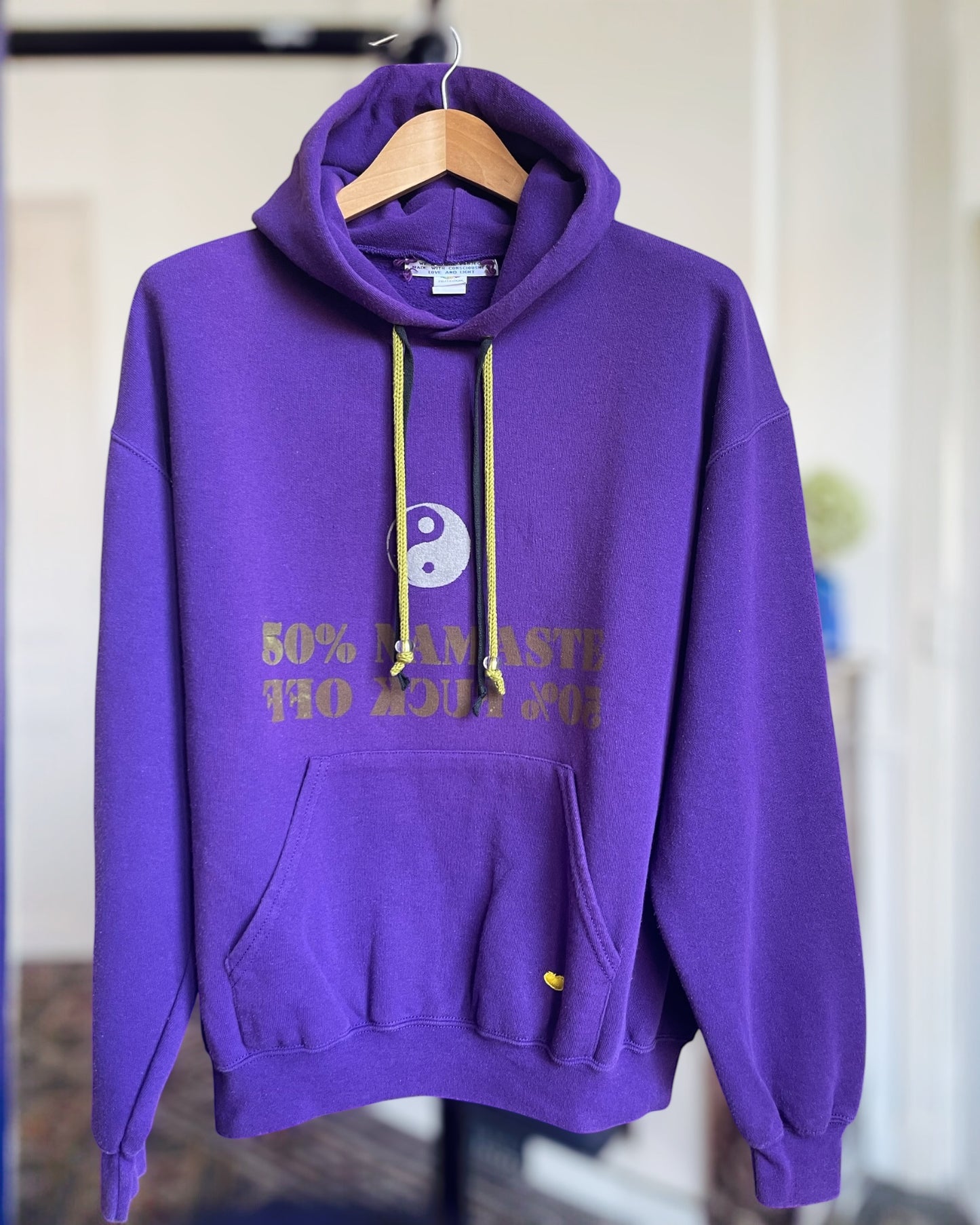 50% NAMASTE hoodie vintage L
