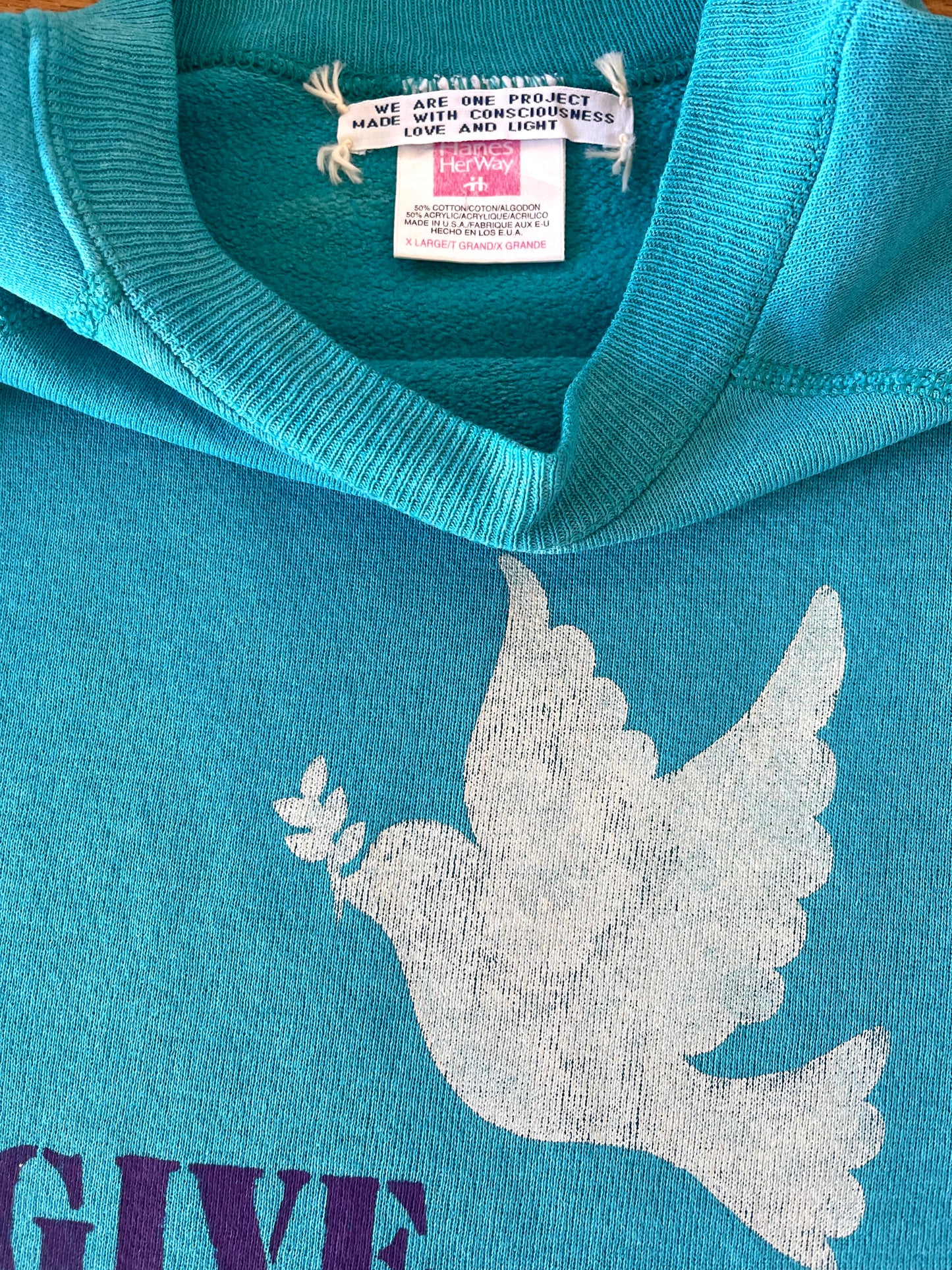 Sweat vintage L "Give peace a chance"