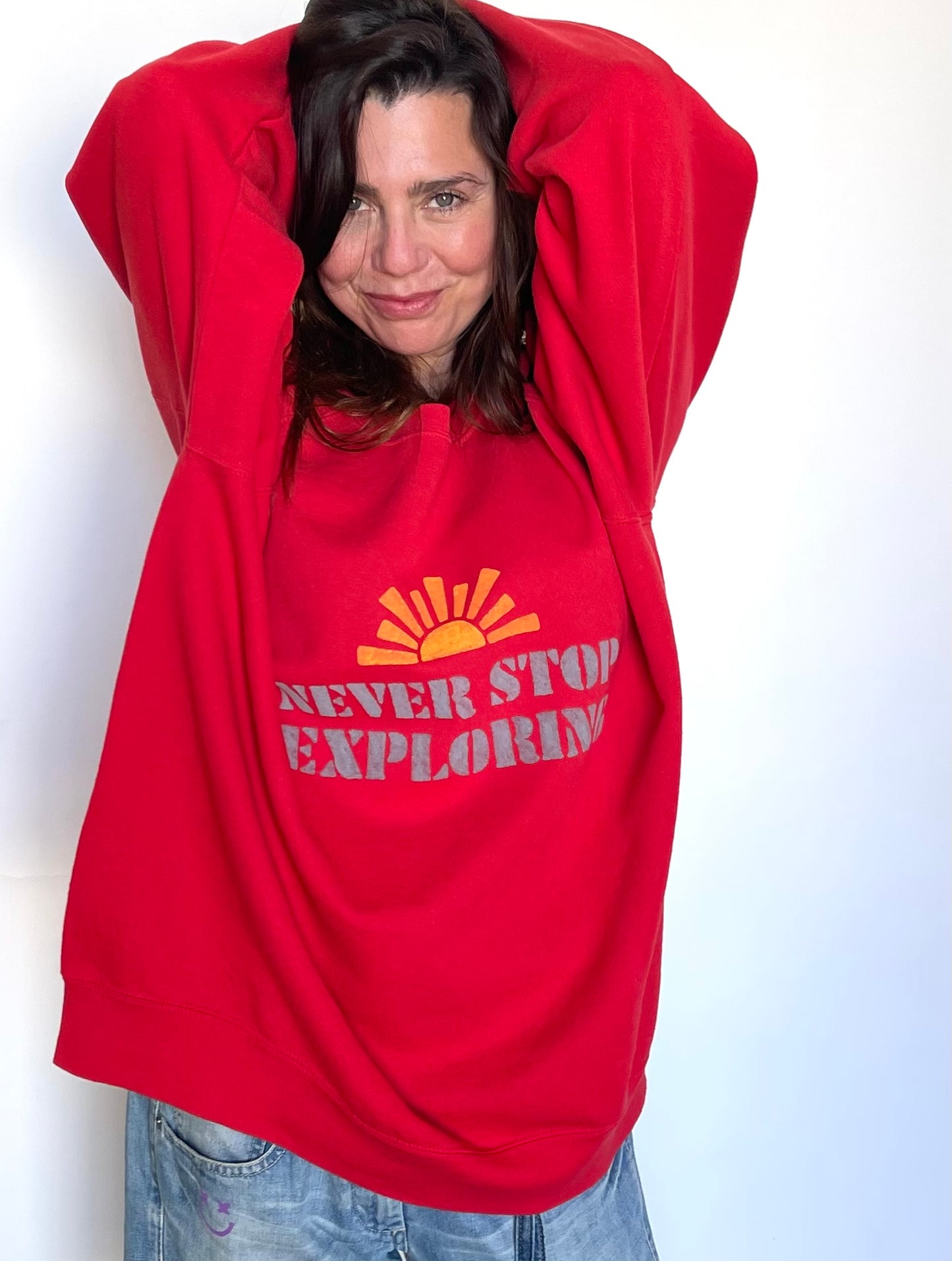 Sweat vintage XXL "Never stop exploring"