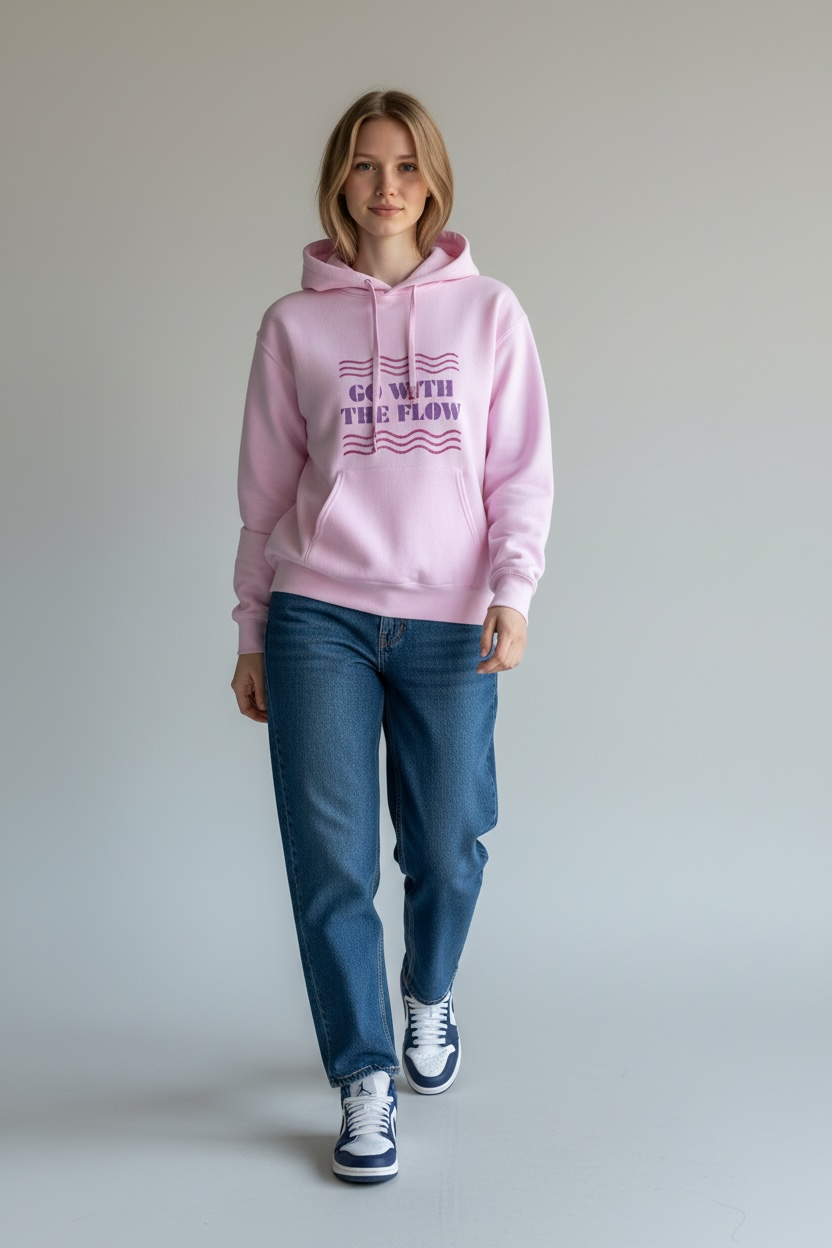 GO WITH THE FLOW  hoodie vintage M