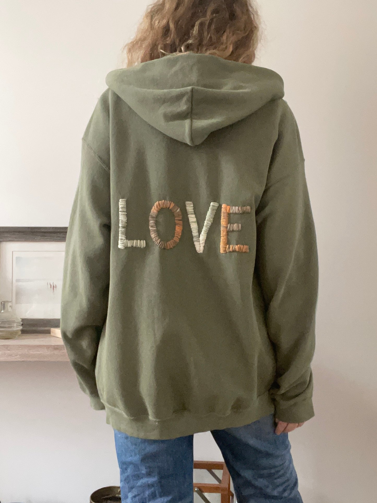 Hoodie Zippé  Oversize Vintage Brodé BIG LOVE XXL