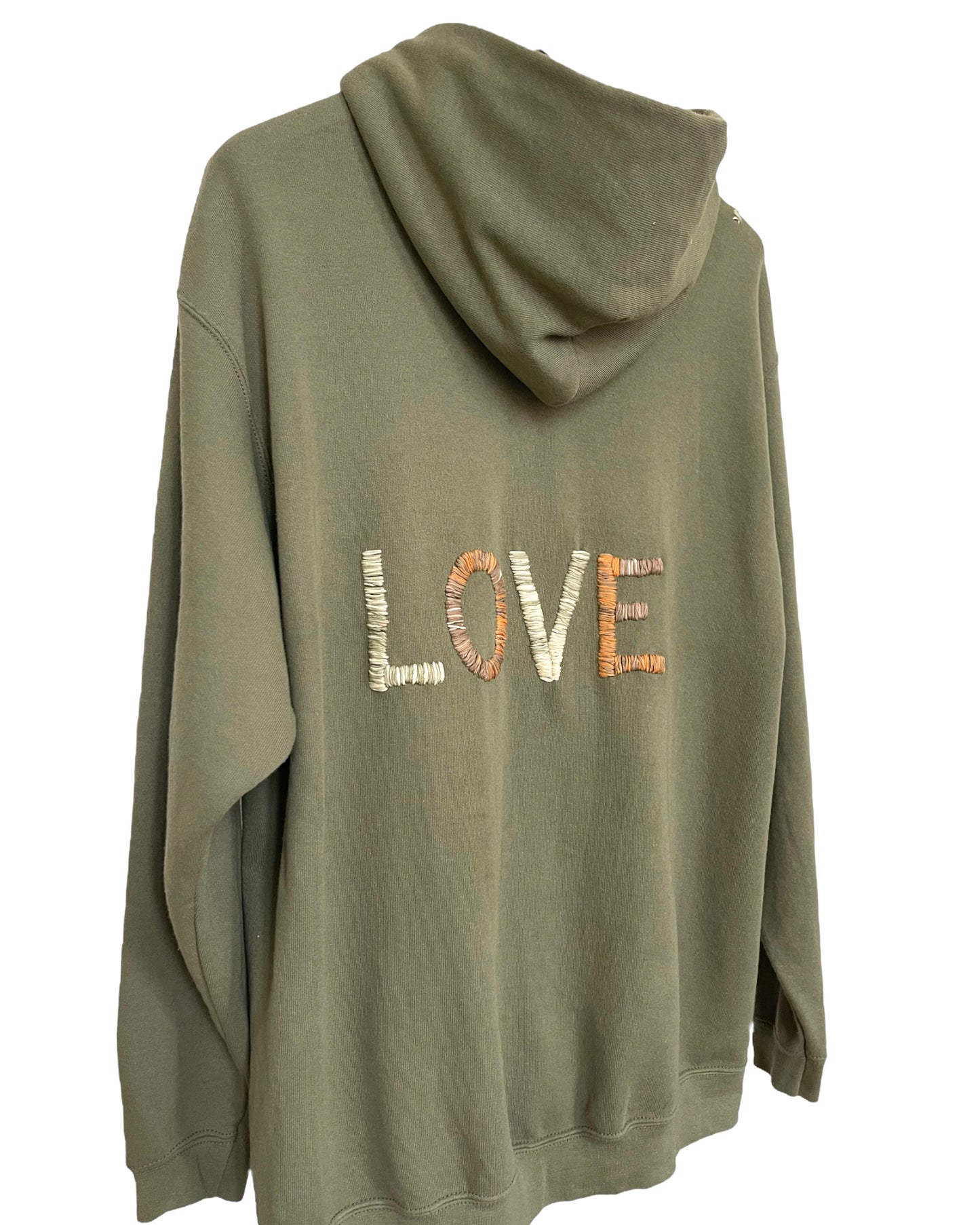 Hoodie Zippé  Oversize Vintage Brodé BIG LOVE XXL