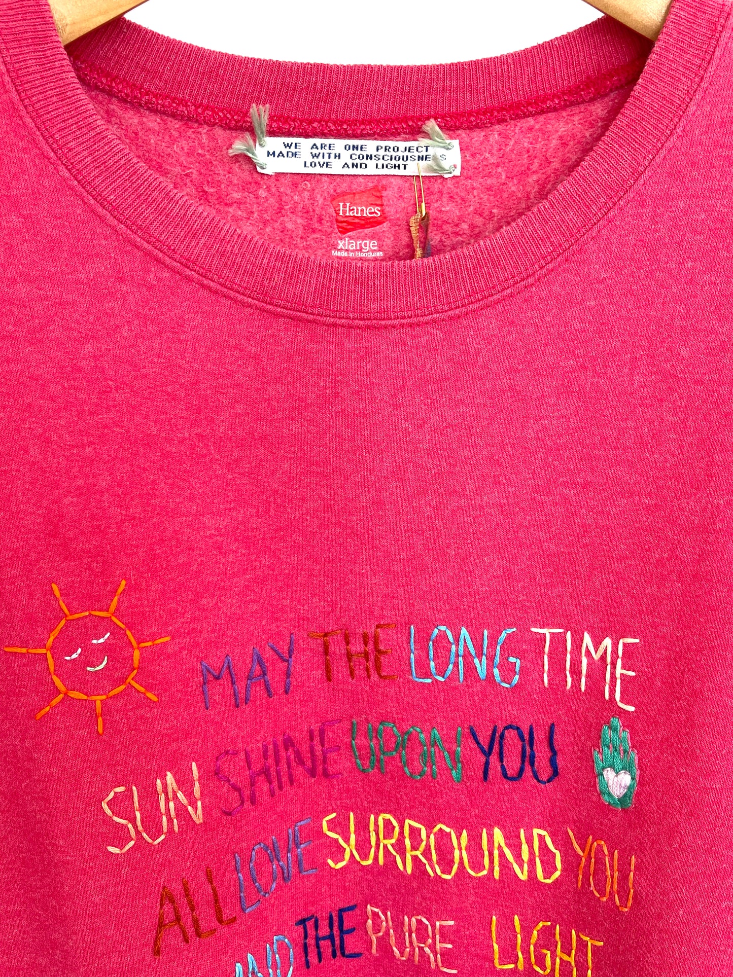 Sweat Vintage Brodé Mantra "MayTheLongTime"  M/L