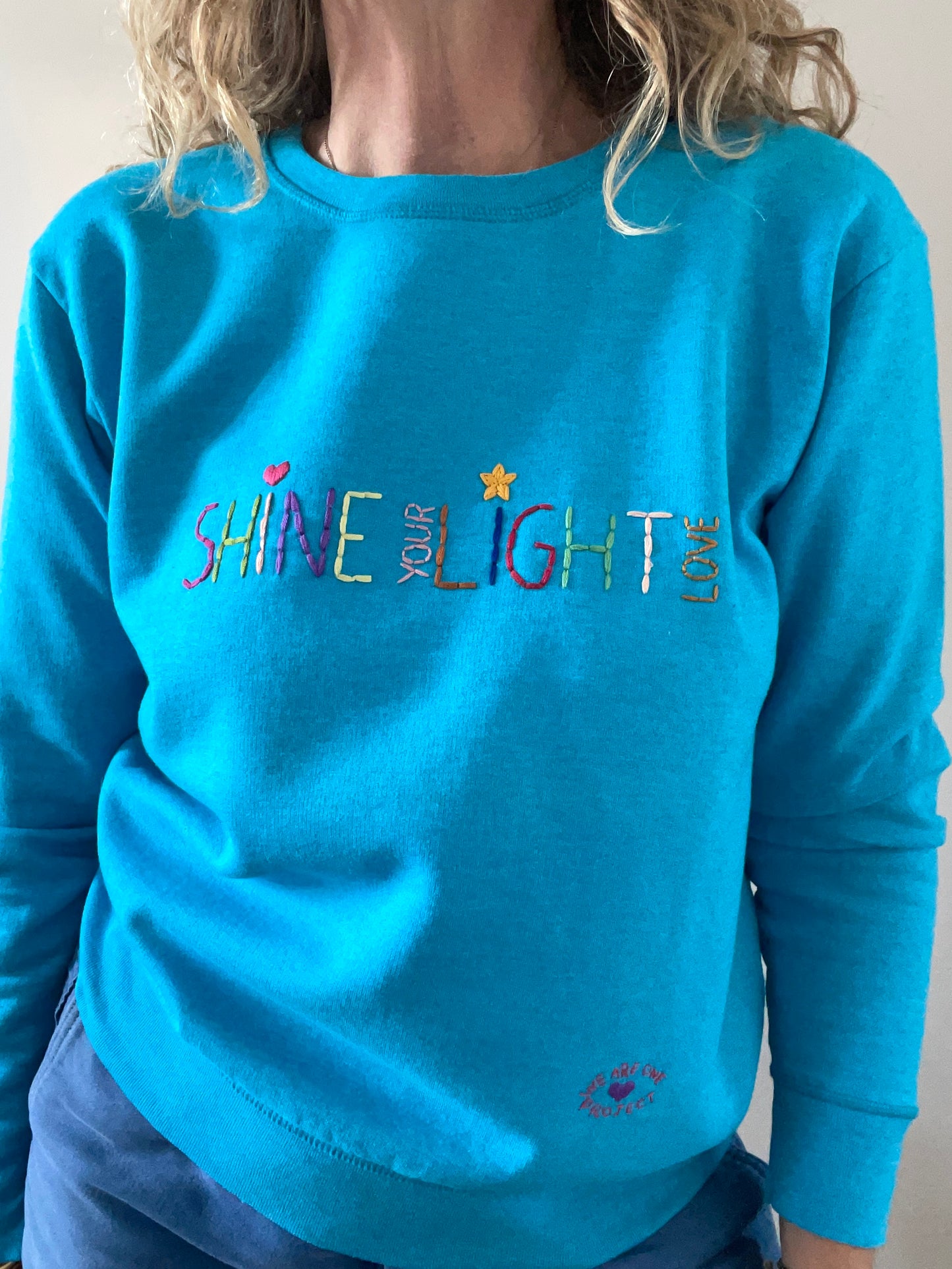 Sweat Vintage Brodé Mantra "Shine your light" S/M