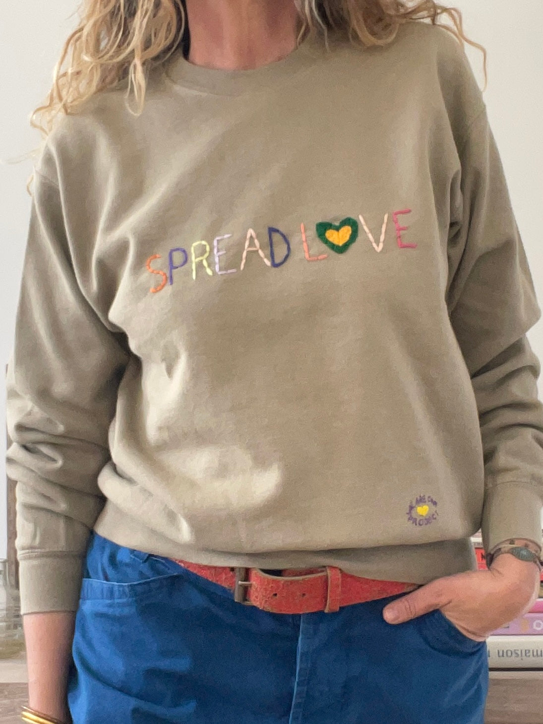 Sweat Vintage Brodé Mantra "Spread Love" M