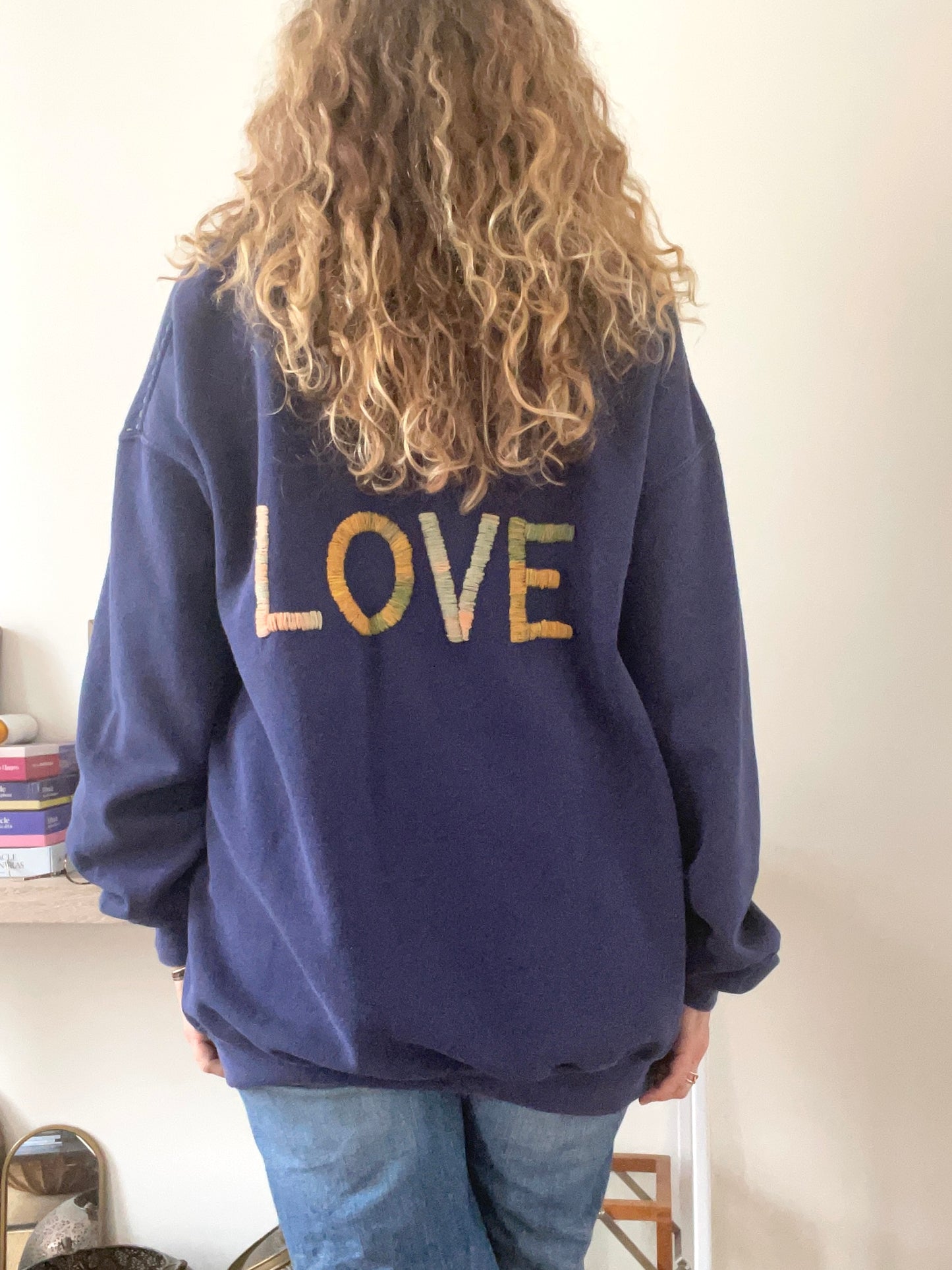 Sweat Oversize Vintage Brodé BIG LOVE XXL￼