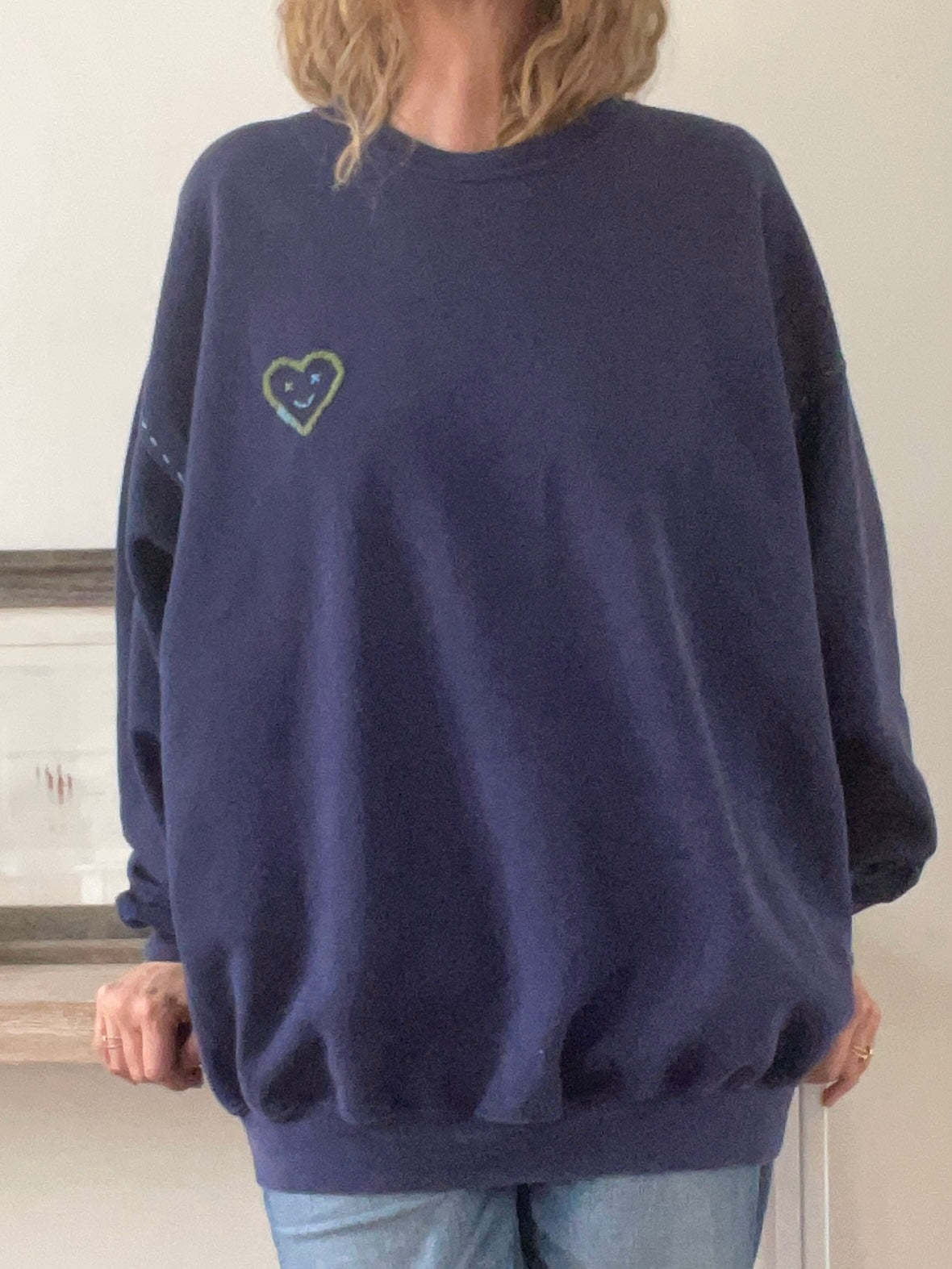 Sweat Oversize Vintage Brodé BIG LOVE XXL￼