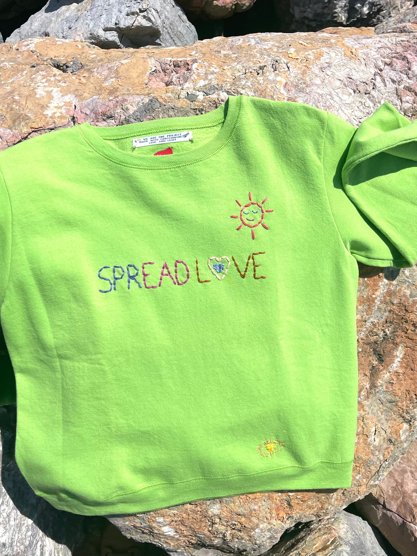 Sweat Vintage Brodé Mantra "Spread Love" M