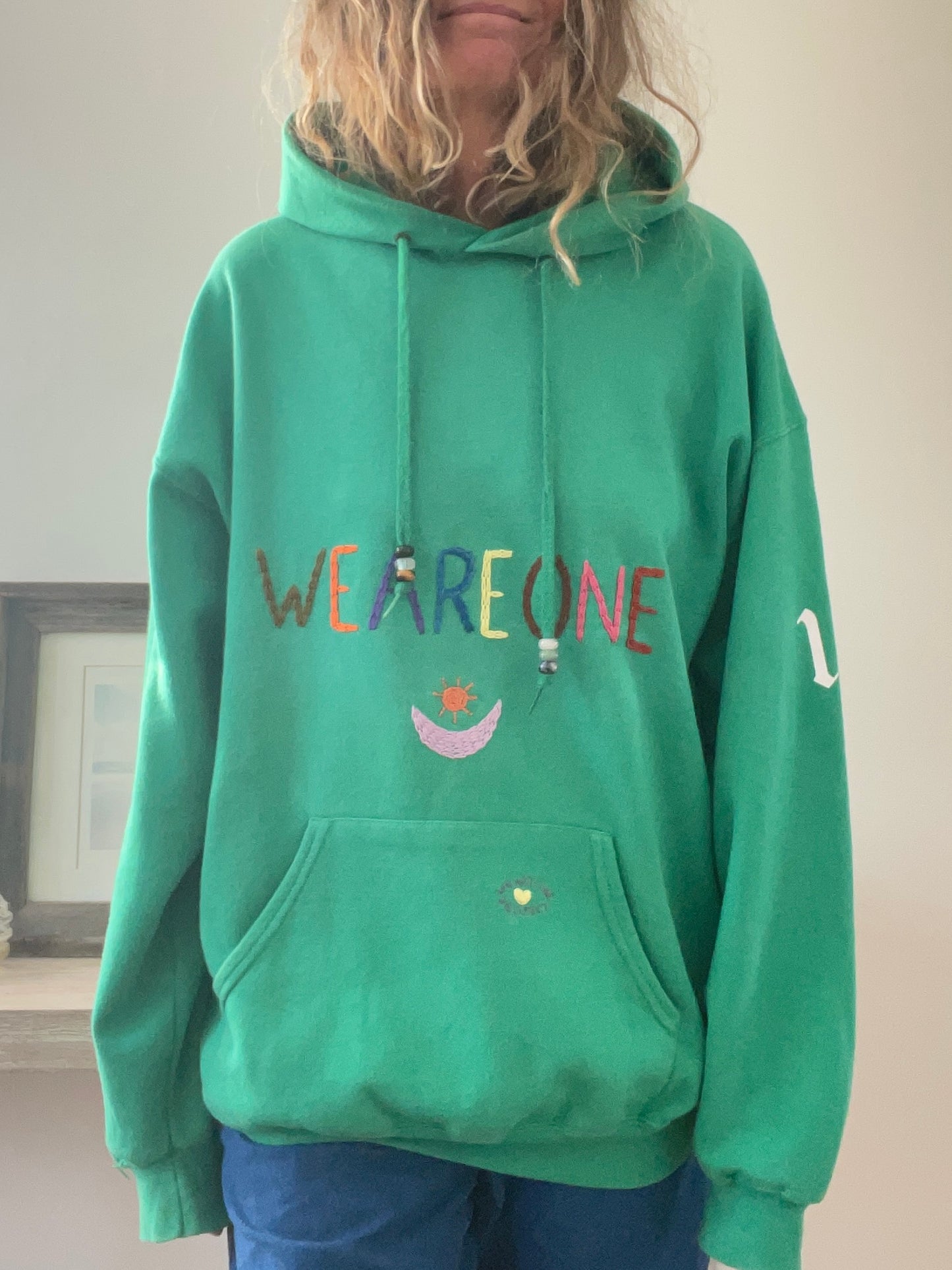 Hoodie Vintage Brodé Mantra "WeAreOne bis" XXL