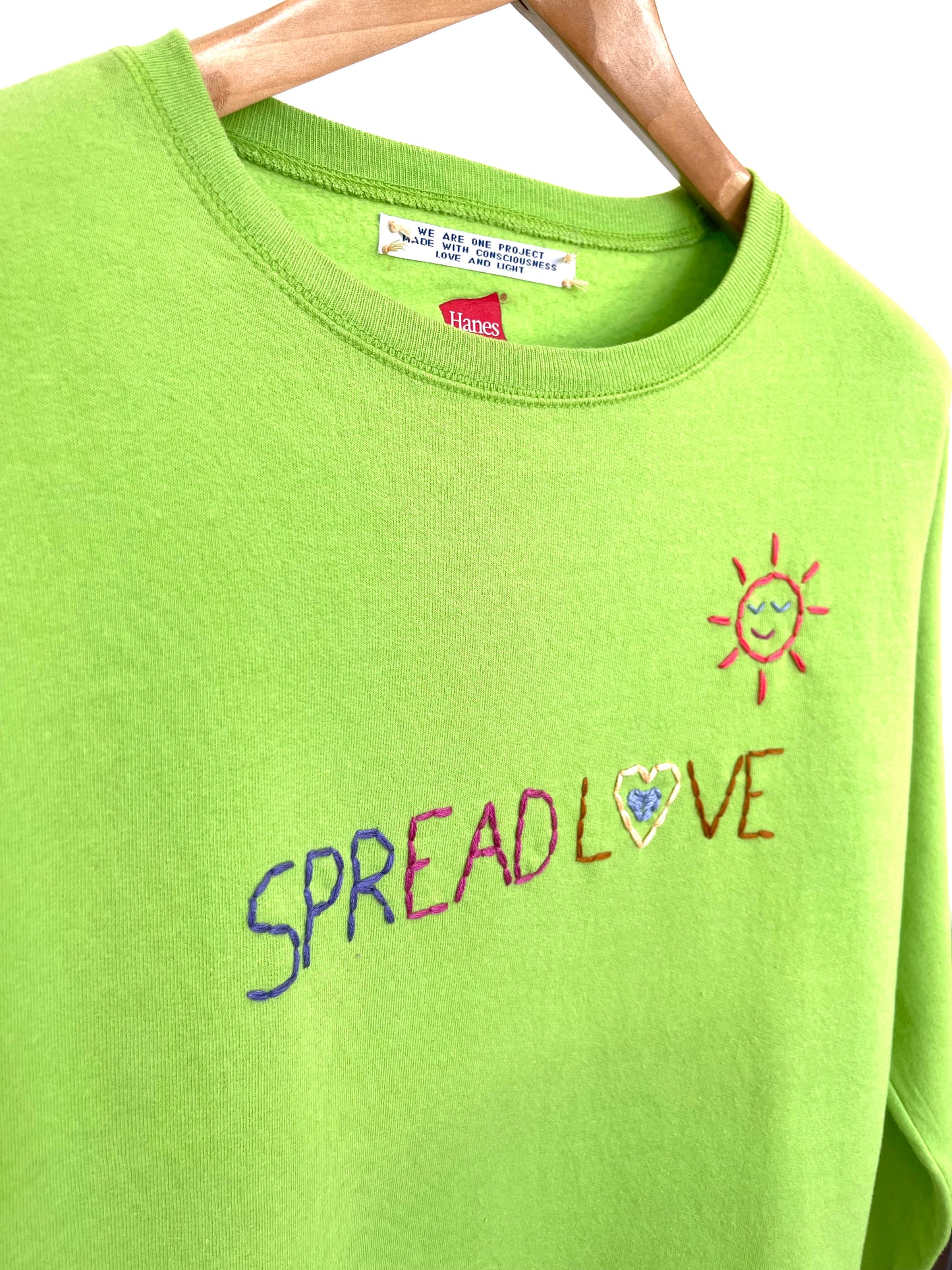 Sweat Vintage Brodé Mantra "Spread Love" M