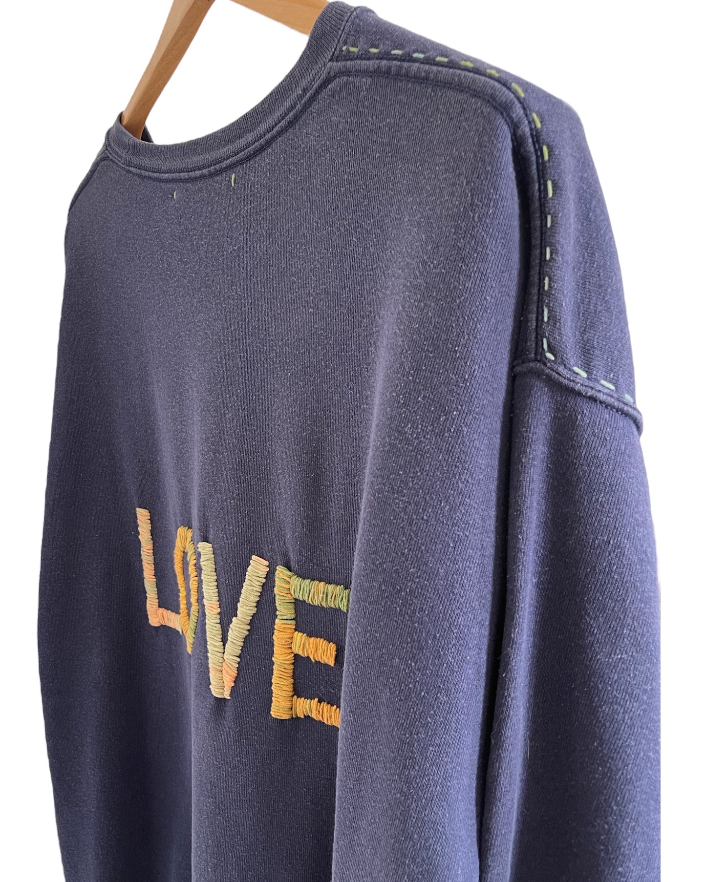 Sweat Oversize Vintage Brodé BIG LOVE XXL￼