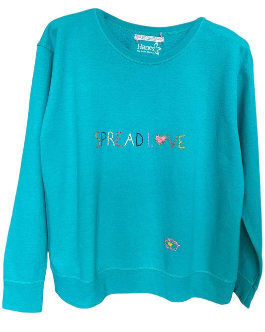 Sweat Vintage Brodé Mantra "Spread Love" L