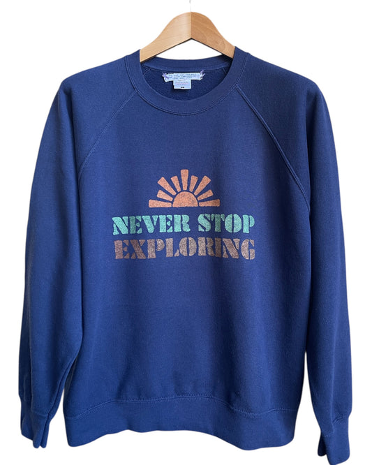 NEVER STOP EXPLORING sweat vintage L