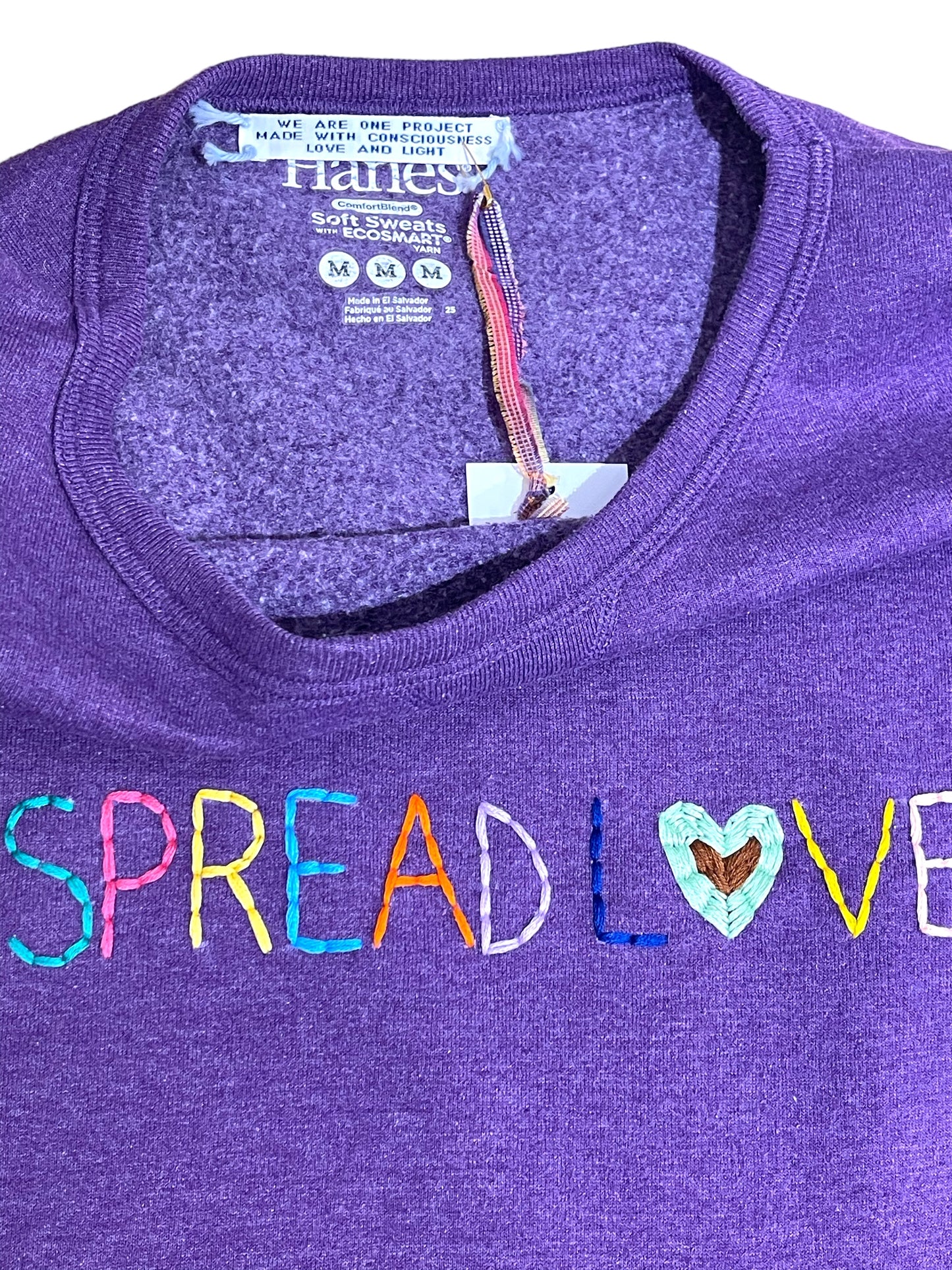 Sweat Vintage Brodé Mantra "Spread Love" M