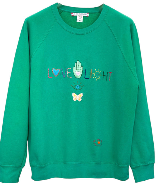 Sweat Vintage Brodé Mantra "Love&Light" L