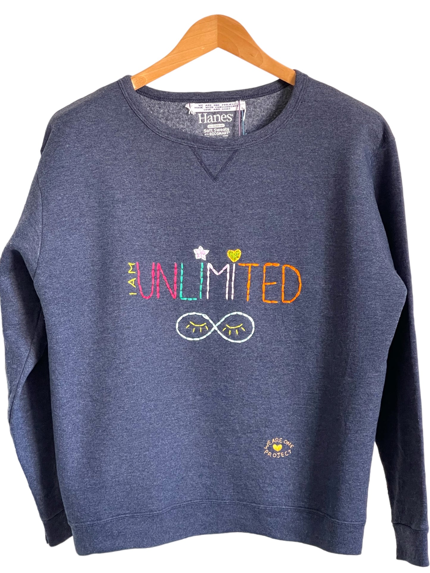 Sweat Vintage Brodé Mantra "I'mUnlimited"