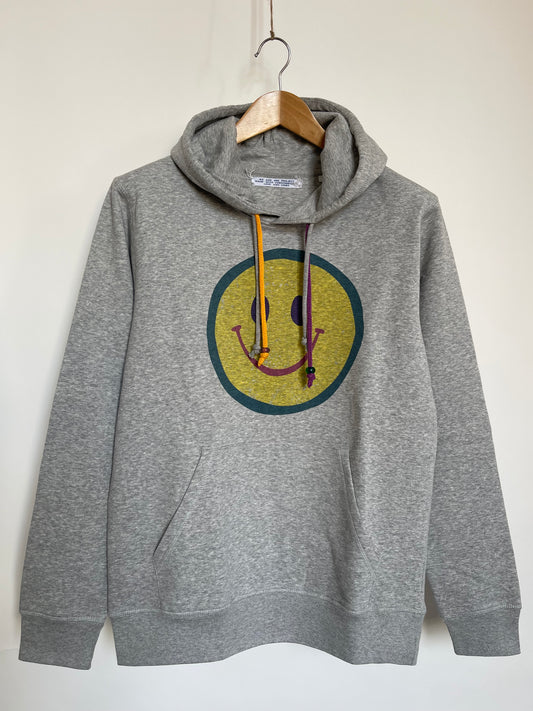 sweat capuche hoodie "smiley" grigri jaune violet- we are one project