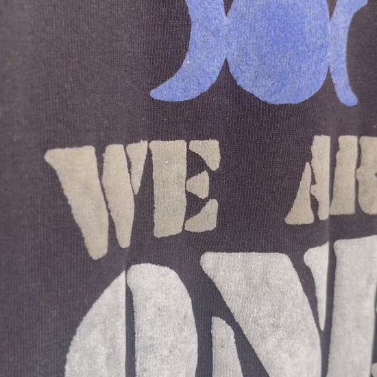 sweat vintage Hanes  upcyclé "WE ARE ONE" noir - We are one project