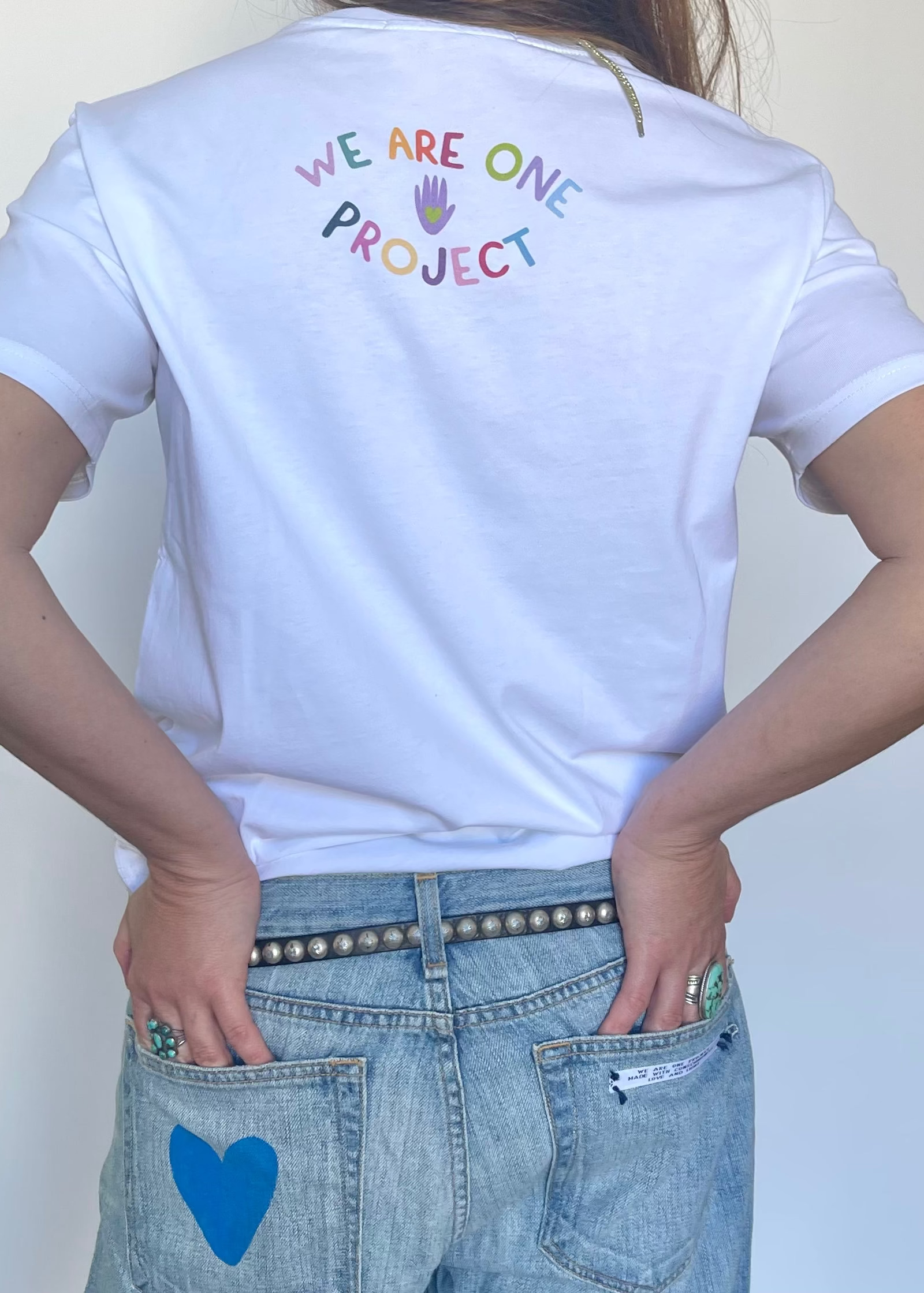 Tee shirt  blanc coton logo We are one project