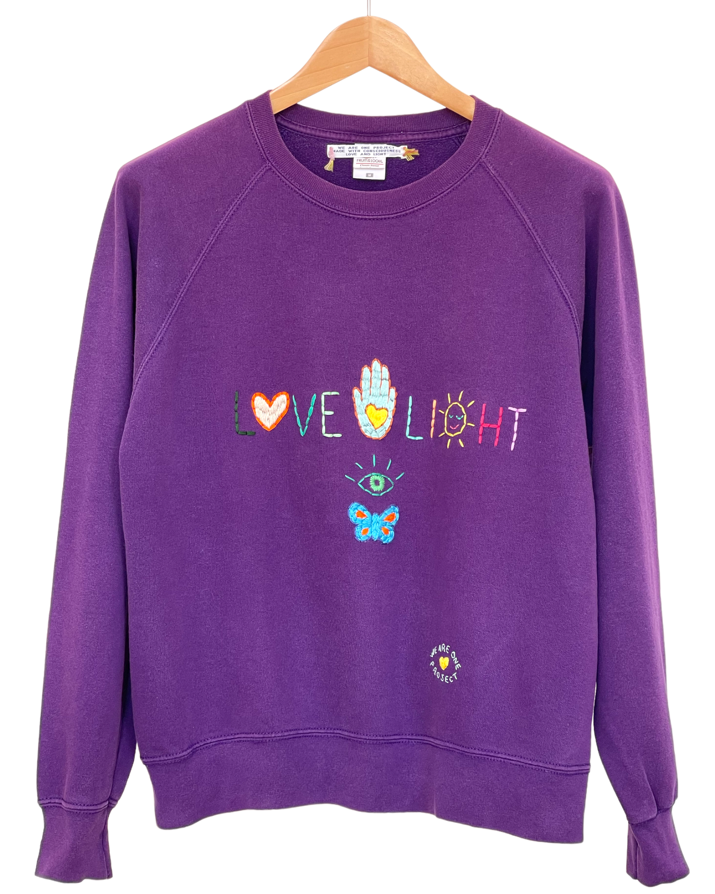 Sweat Vintage Brodé Mantra "Love&Light"