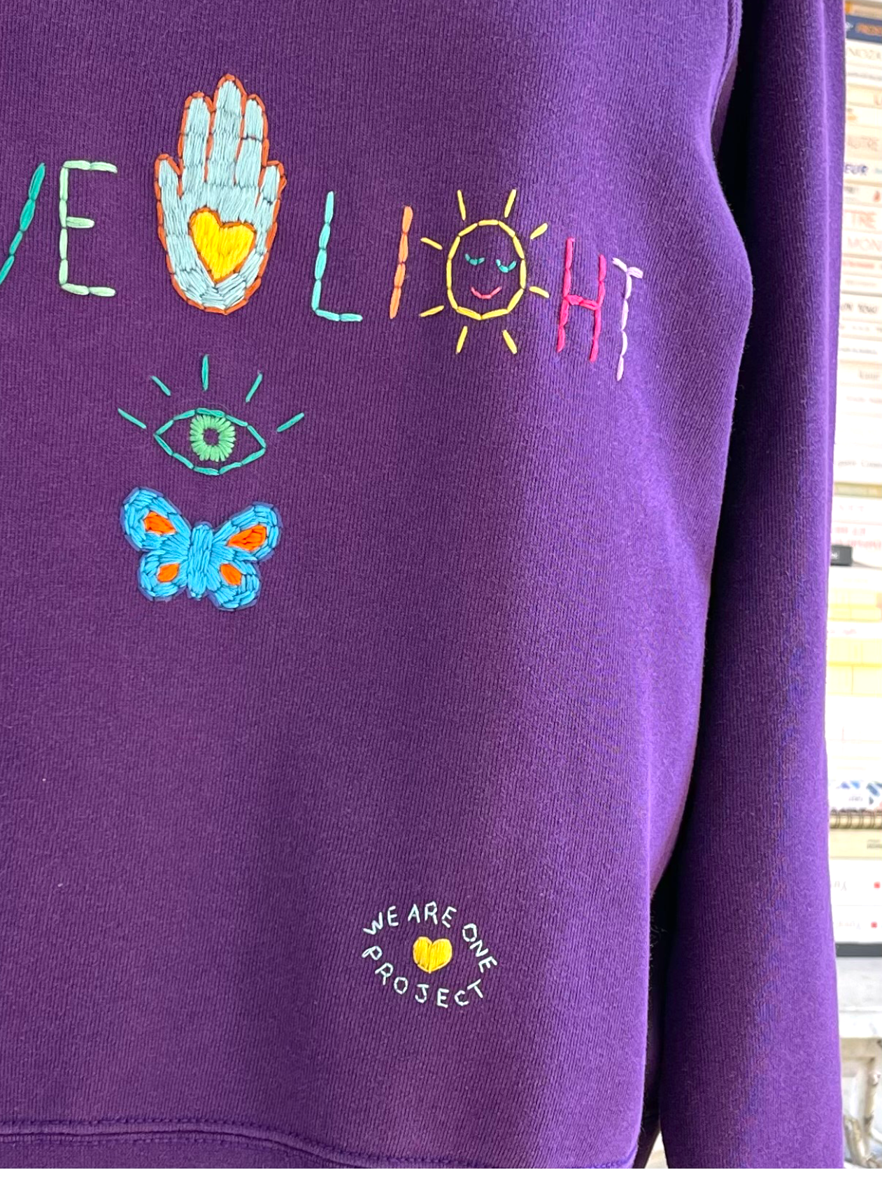 Sweat Vintage Brodé Mantra "Love&Light"